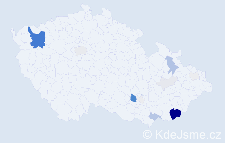 Příjmení: 'Krajsa', počet výskytů 57 v celé ČR