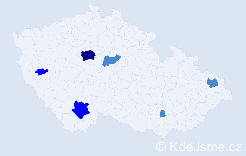 Příjmení: 'Cherepanya', počet výskytů 10 v celé ČR