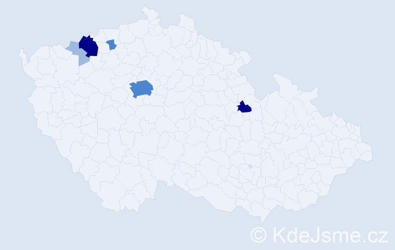 Příjmení: 'Cyrány', počet výskytů 13 v celé ČR