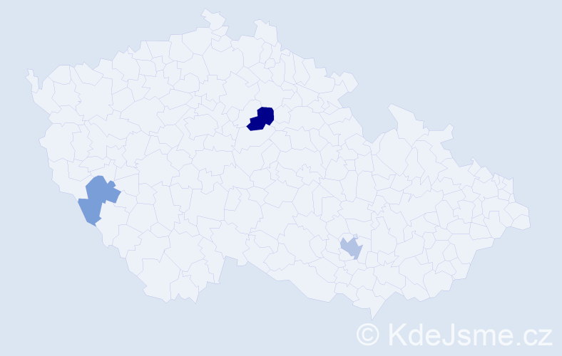 Příjmení: 'Poidingerová', počet výskytů 5 v celé ČR