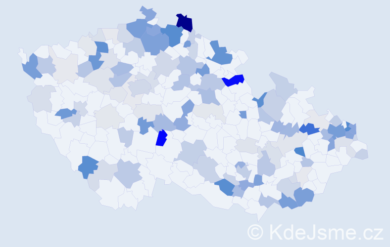 Příjmení: 'Macko', počet výskytů 398 v celé ČR