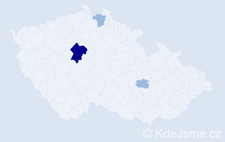 Příjmení: 'Lány', počet výskytů 10 v celé ČR