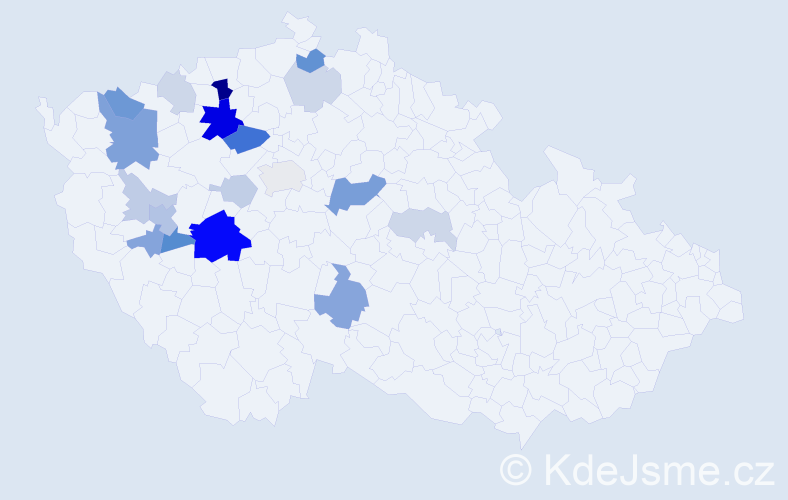 Příjmení: 'Záborec', počet výskytů 51 v celé ČR