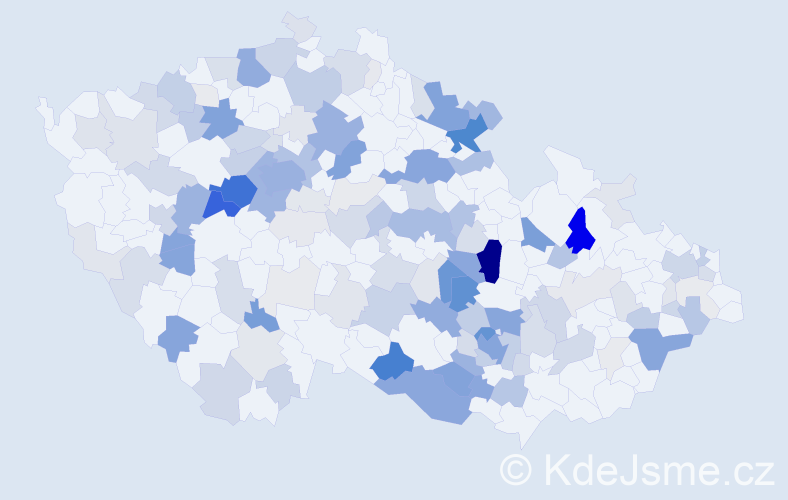 Příjmení: 'Kincl', počet výskytů 549 v celé ČR