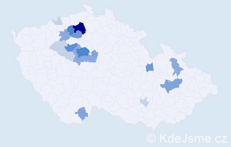 Příjmení: 'Šindela', počet výskytů 58 v celé ČR