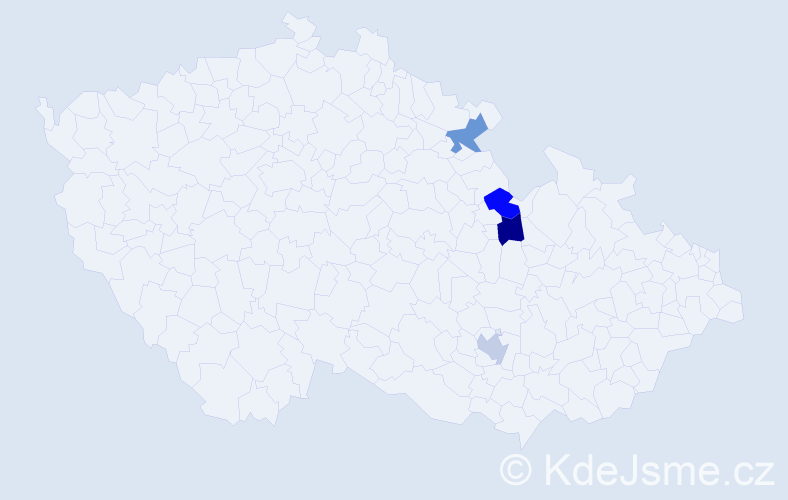Příjmení: 'Witkowska', počet výskytů 4 v celé ČR