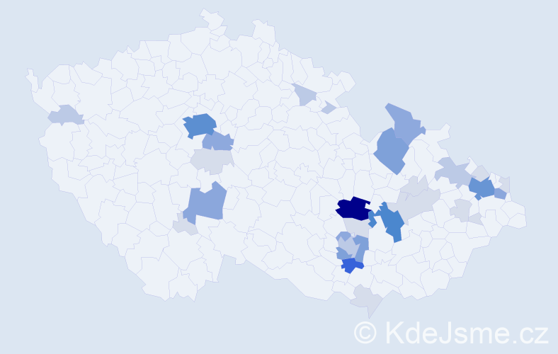 Příjmení: 'Vichtová', počet výskytů 101 v celé ČR