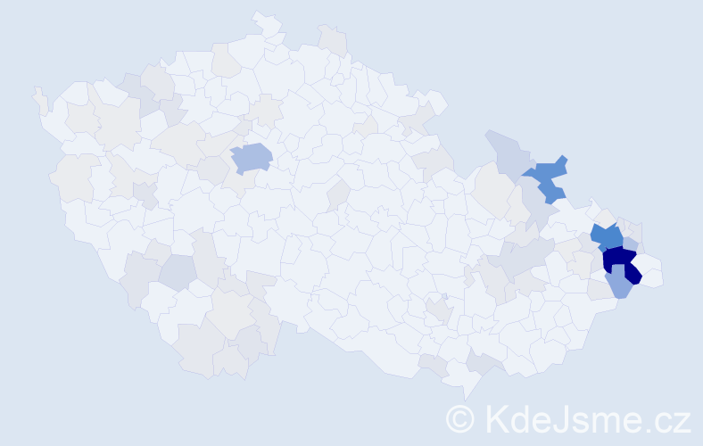 Příjmení: 'Blahuta', počet výskytů 340 v celé ČR