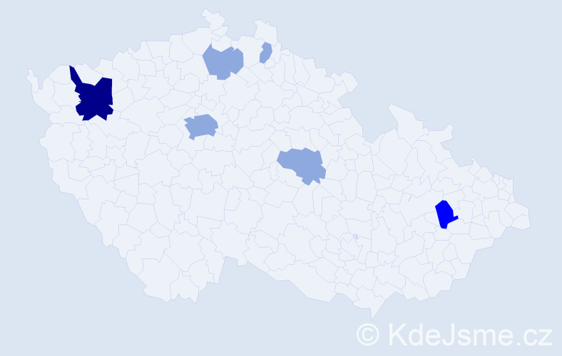 Příjmení: 'Kádě', počet výskytů 14 v celé ČR