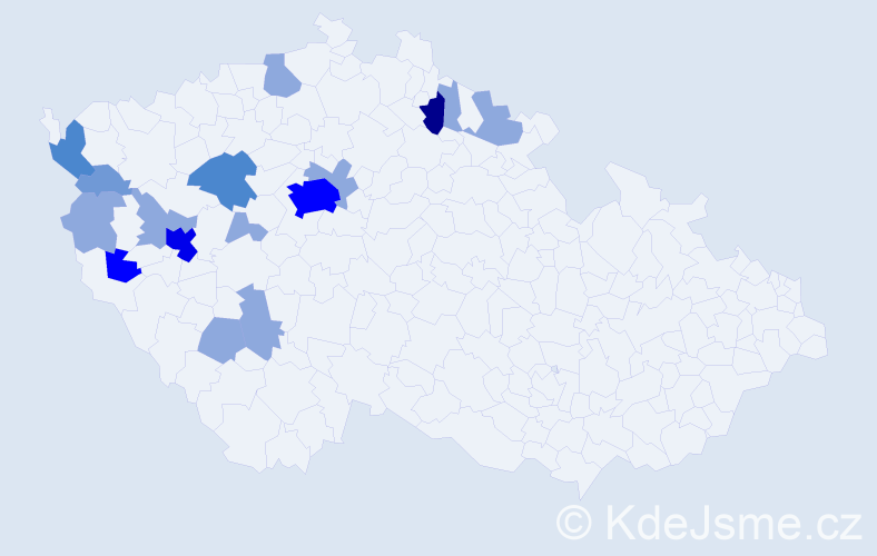 Příjmení: 'Regál', počet výskytů 36 v celé ČR
