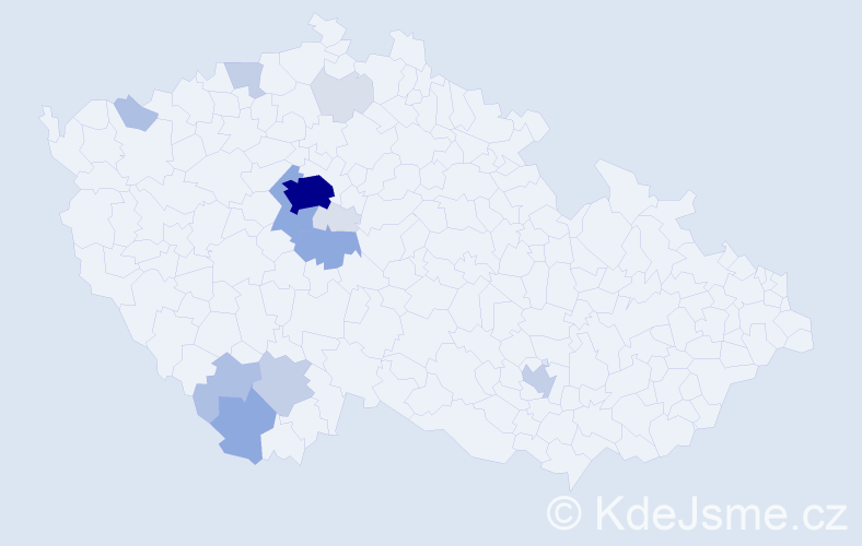 Příjmení: 'Bažilová', počet výskytů 48 v celé ČR
