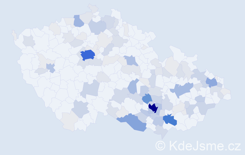 Příjmení: 'Válka', počet výskytů 454 v celé ČR