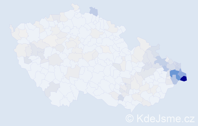 Příjmení: 'Kohutová', počet výskytů 636 v celé ČR