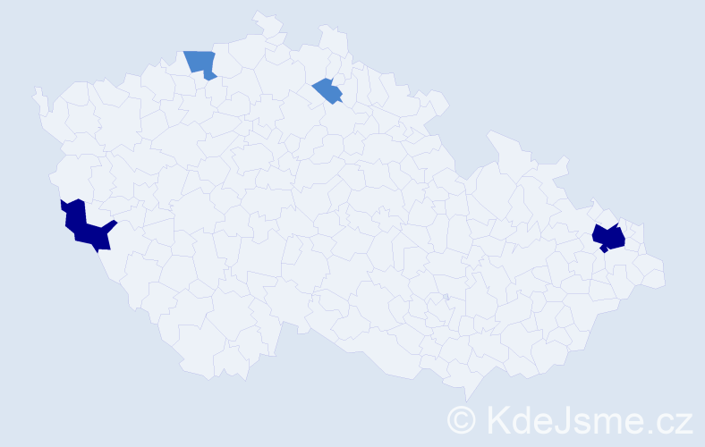 Příjmení: 'Dujčák', počet výskytů 8 v celé ČR