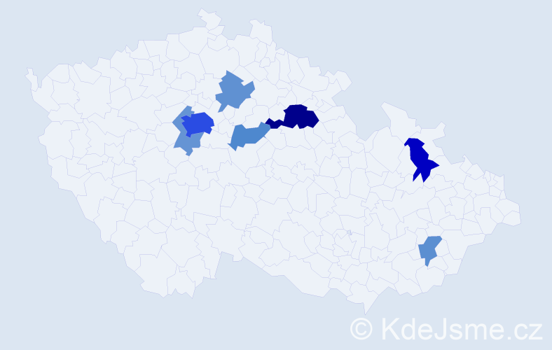 Příjmení: 'Domnosilová', počet výskytů 20 v celé ČR