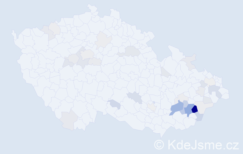 Příjmení: 'Manďáková', počet výskytů 95 v celé ČR