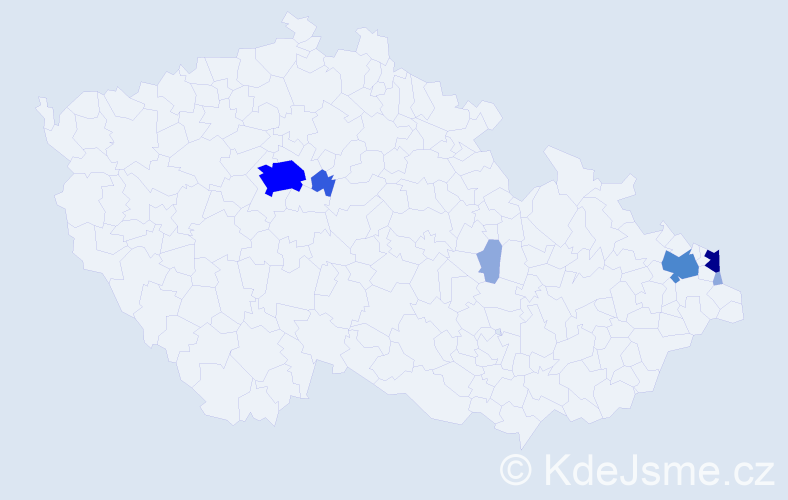 Příjmení: 'Napravil', počet výskytů 16 v celé ČR
