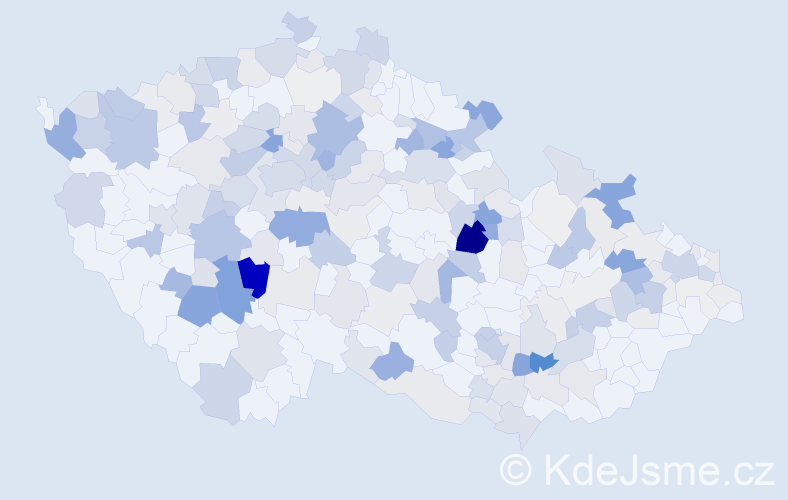Příjmení: 'Kuchta', počet výskytů 765 v celé ČR