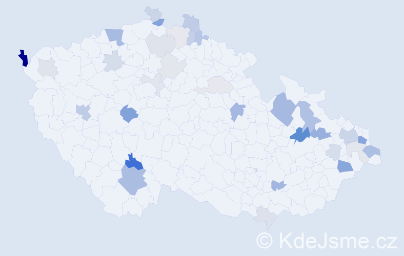 Příjmení: 'Hrabčáková', počet výskytů 78 v celé ČR