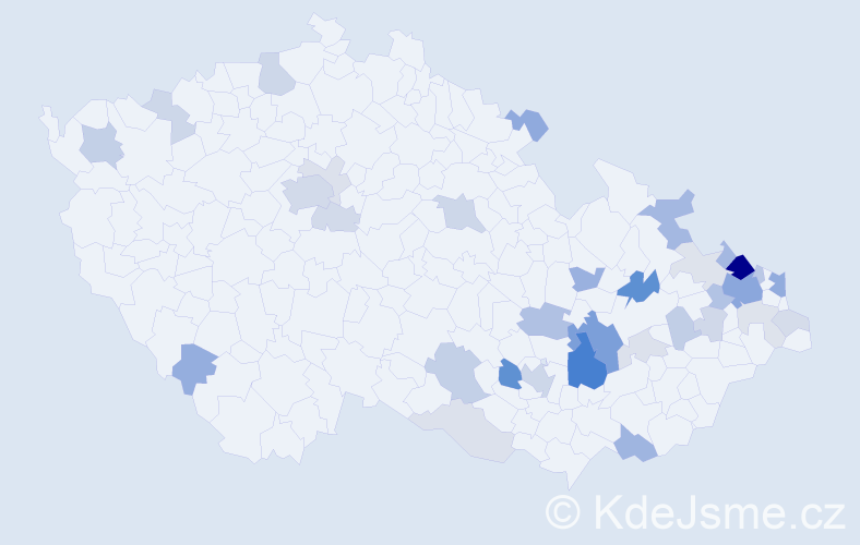 Příjmení: 'Závadská', počet výskytů 98 v celé ČR