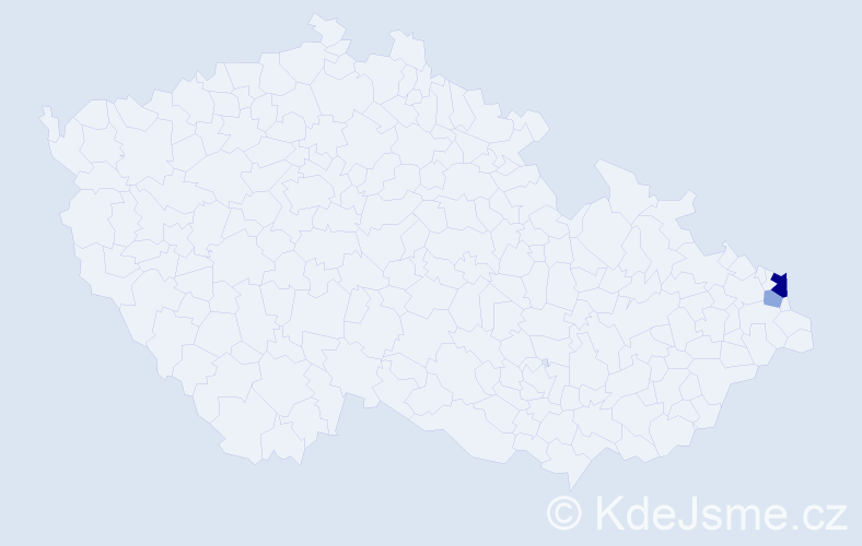 Příjmení: 'Bosnay', počet výskytů 5 v celé ČR