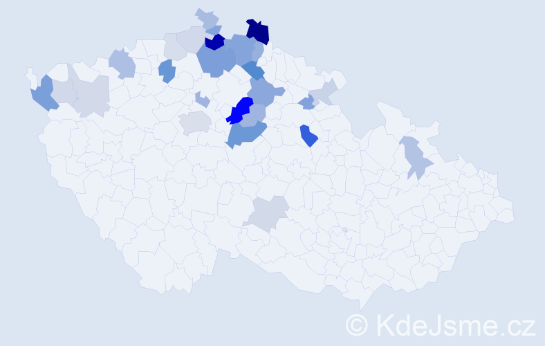 Příjmení: 'Petrnoušková', počet výskytů 64 v celé ČR