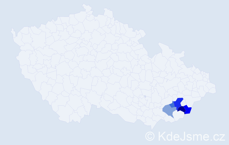 Příjmení: 'Máťa', počet výskytů 7 v celé ČR