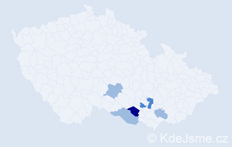 Příjmení: 'Luščanová', počet výskytů 9 v celé ČR
