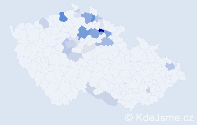 Příjmení: 'Nypl', počet výskytů 104 v celé ČR