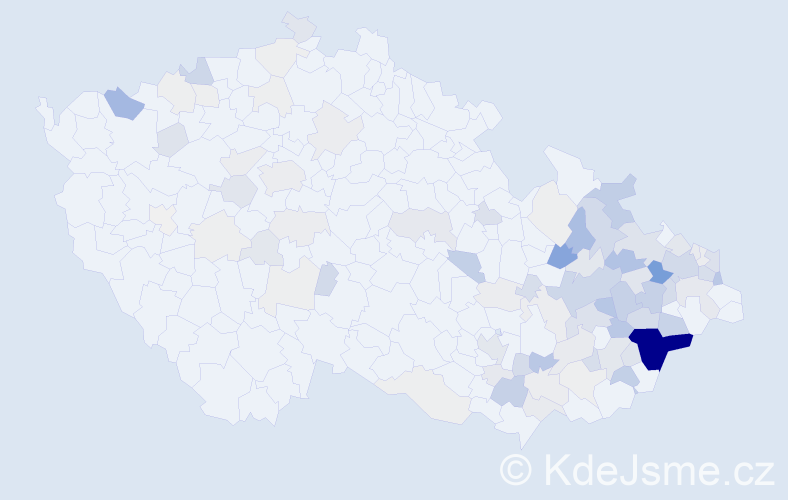 Příjmení: 'Kotrla', počet výskytů 355 v celé ČR