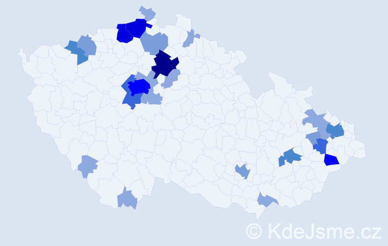 Příjmení: 'Kopčanová', počet výskytů 65 v celé ČR