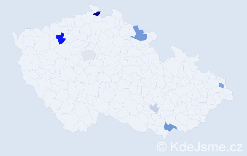 Příjmení: 'Tomeková', počet výskytů 7 v celé ČR