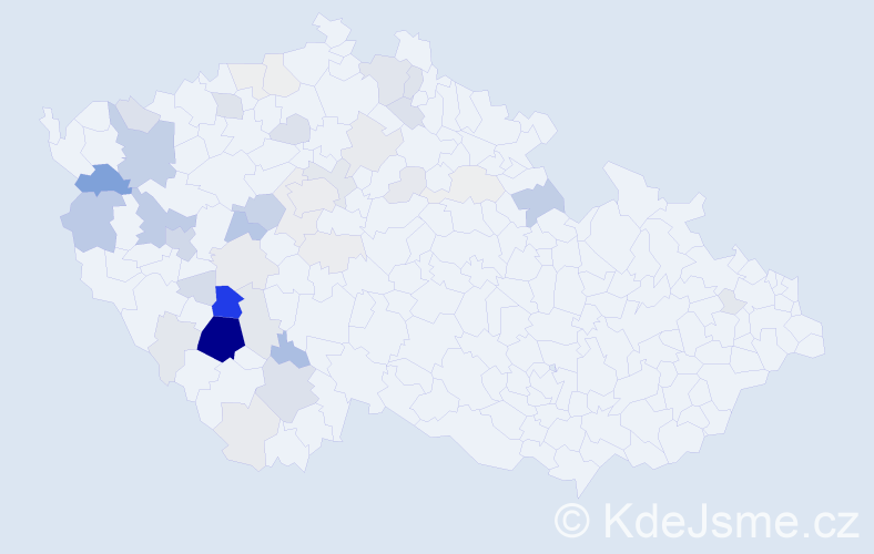 Příjmení: 'Křivanec', počet výskytů 206 v celé ČR