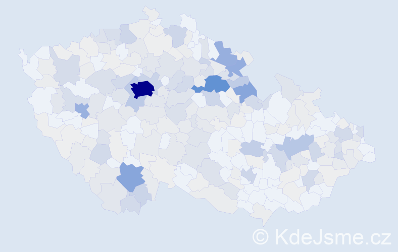 Příjmení: 'Pavel', počet výskytů 1101 v celé ČR