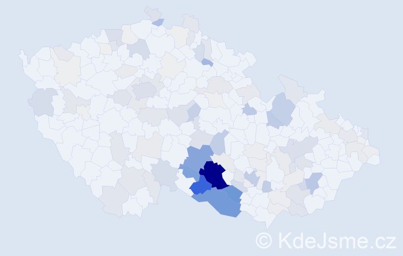 Příjmení: 'Hobzová', počet výskytů 446 v celé ČR