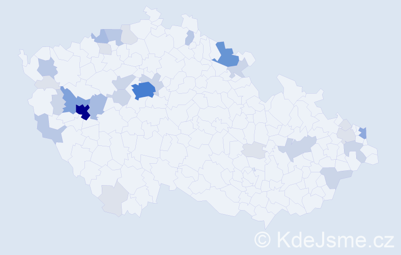 Příjmení: 'Bartovský', počet výskytů 106 v celé ČR