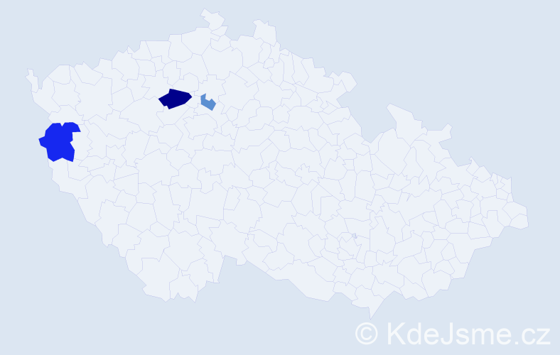 Příjmení: 'Láderová', počet výskytů 6 v celé ČR