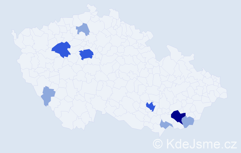 Příjmení: 'Kadarová', počet výskytů 18 v celé ČR