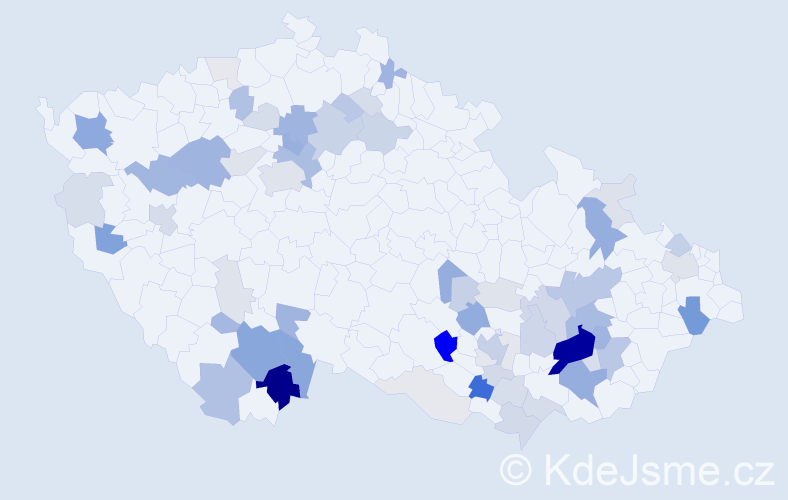 Příjmení: 'Lechner', počet výskytů 219 v celé ČR