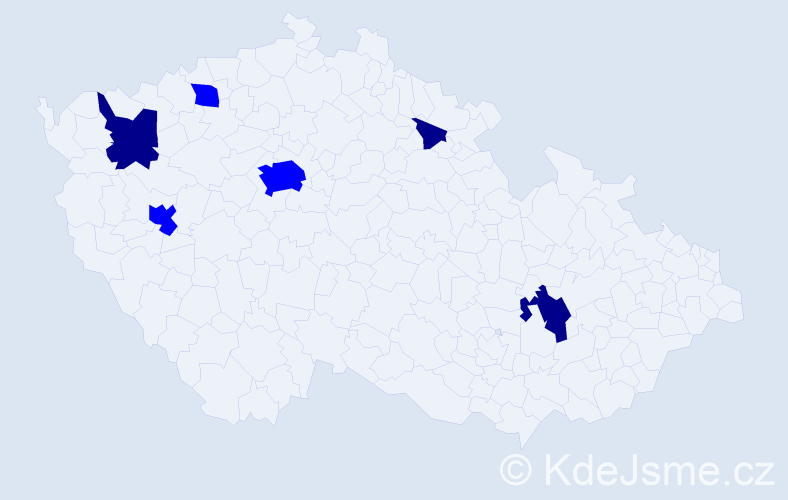 Příjmení: 'Erva', počet výskytů 9 v celé ČR