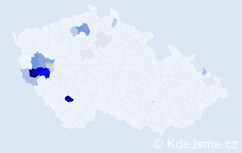 Příjmení: 'Bernklauová', počet výskytů 54 v celé ČR