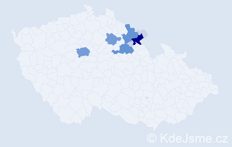 Příjmení: 'Doubic', počet výskytů 38 v celé ČR