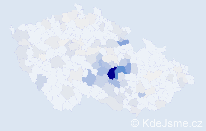 Příjmení: 'Poul', počet výskytů 443 v celé ČR