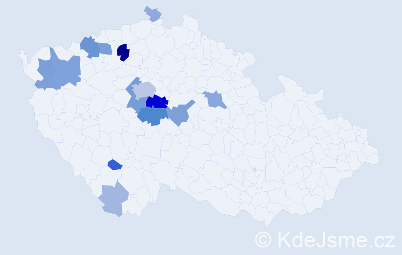 Příjmení: 'Slabihoudová', počet výskytů 52 v celé ČR