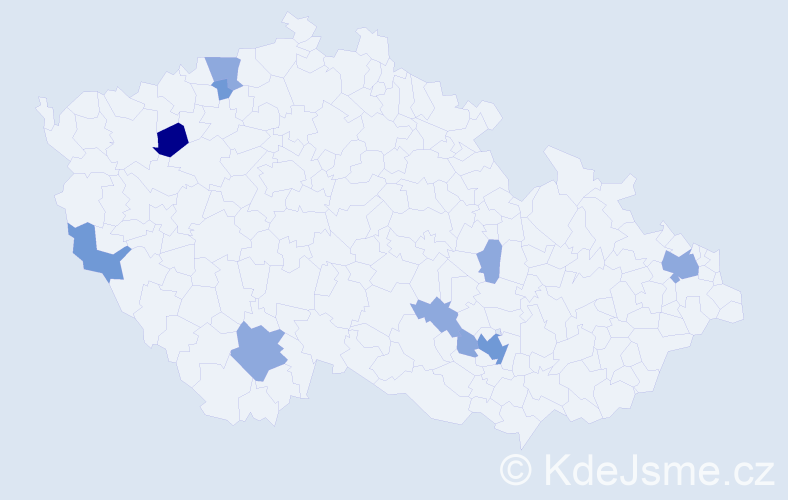Příjmení: 'Reininger', počet výskytů 25 v celé ČR