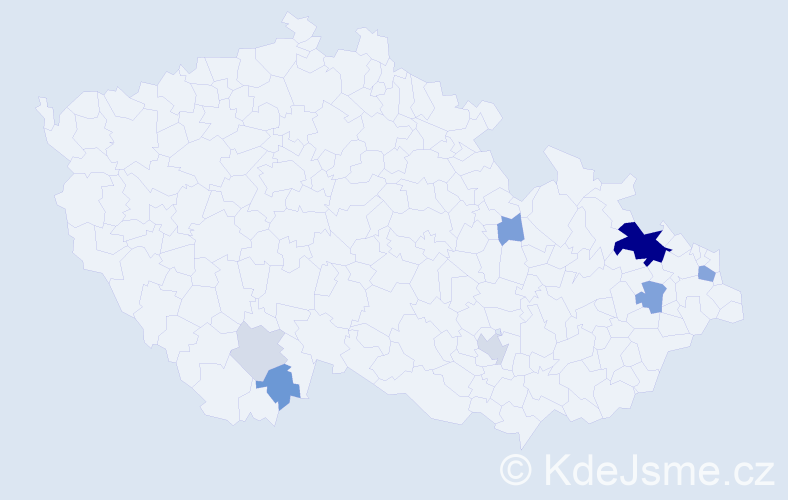 Příjmení: 'Biler', počet výskytů 23 v celé ČR