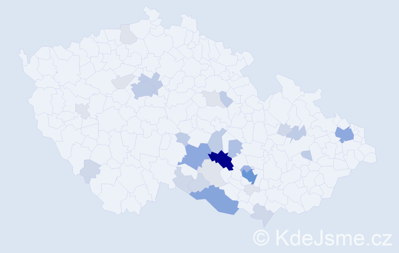 Příjmení: 'Kamanová', počet výskytů 106 v celé ČR