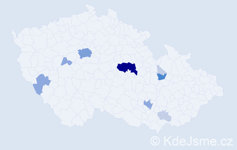 Příjmení: 'Brotanová', počet výskytů 27 v celé ČR