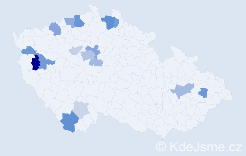 Příjmení: 'Korecová', počet výskytů 41 v celé ČR