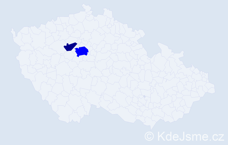 Příjmení: 'Boev', počet výskytů 5 v celé ČR